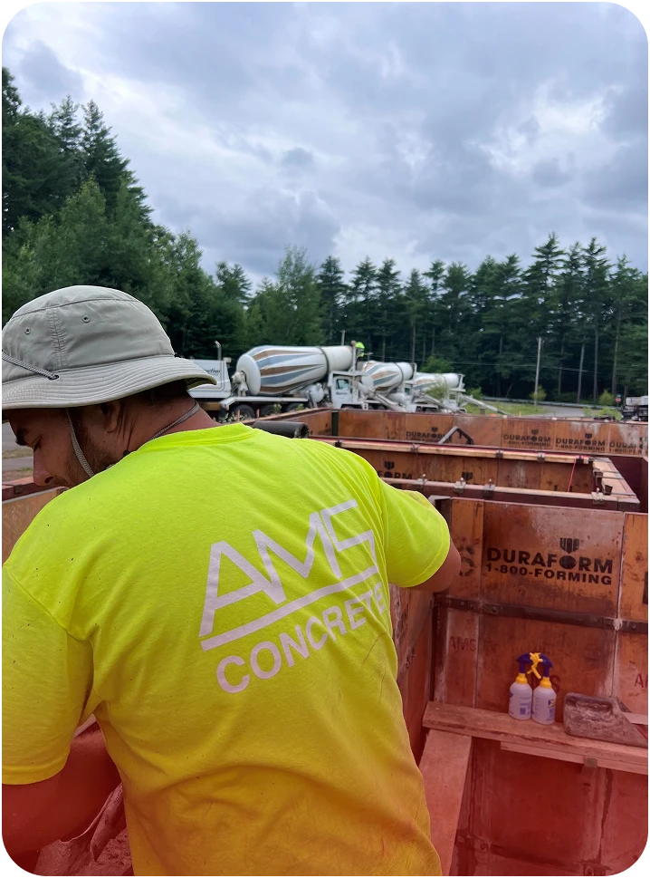 AMS Concrete worker on a construction site